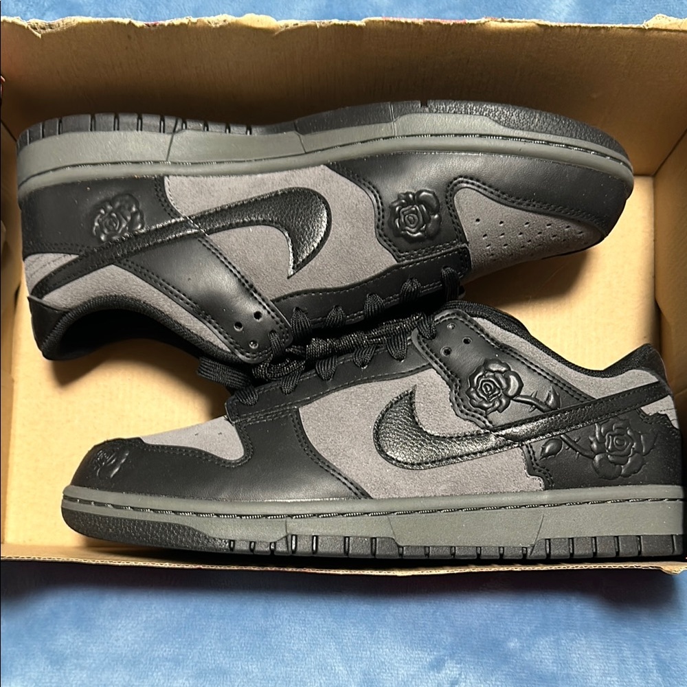 Nike Black and Gray Dunk Low Sneakers